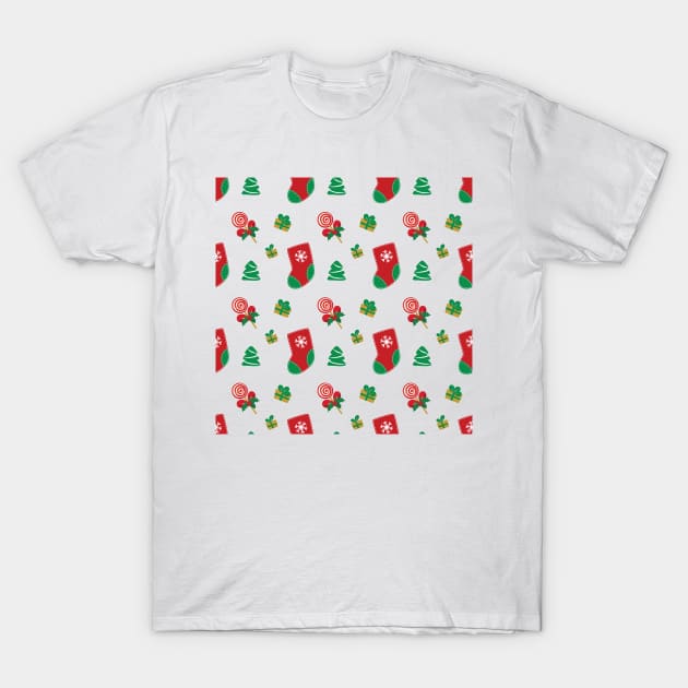 Christmas Tree and Santa's Socks T-Shirt by JAG2B